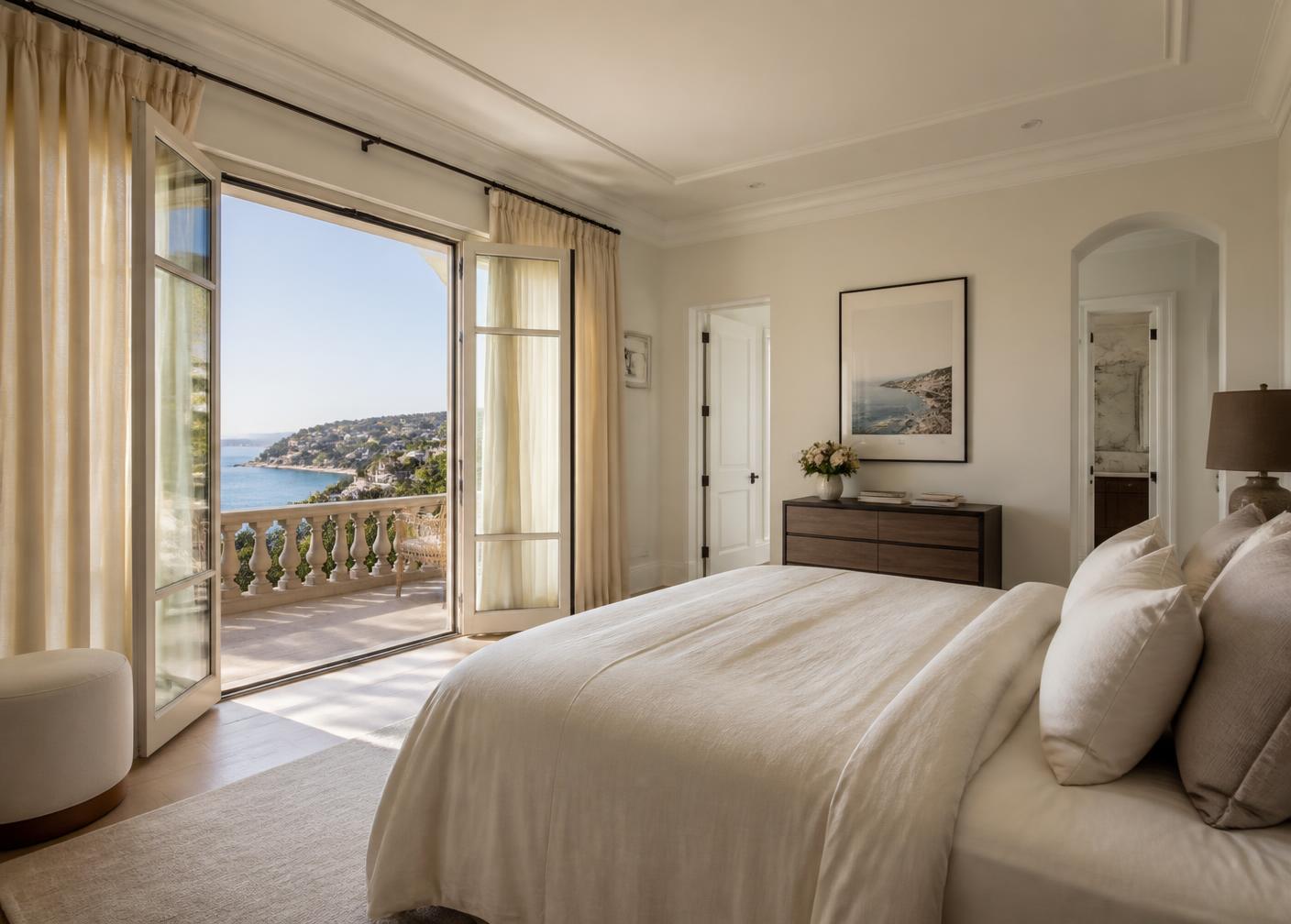 Master suite and balcony